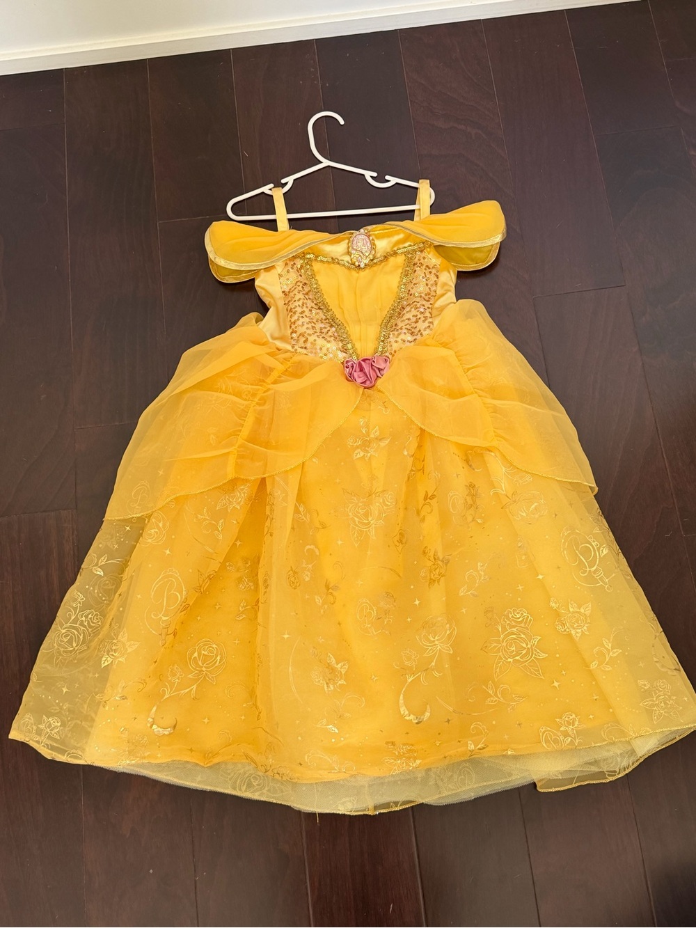 Disney Beauty and the Beast Belle Yellow Princess Ball Gown, size 5-6